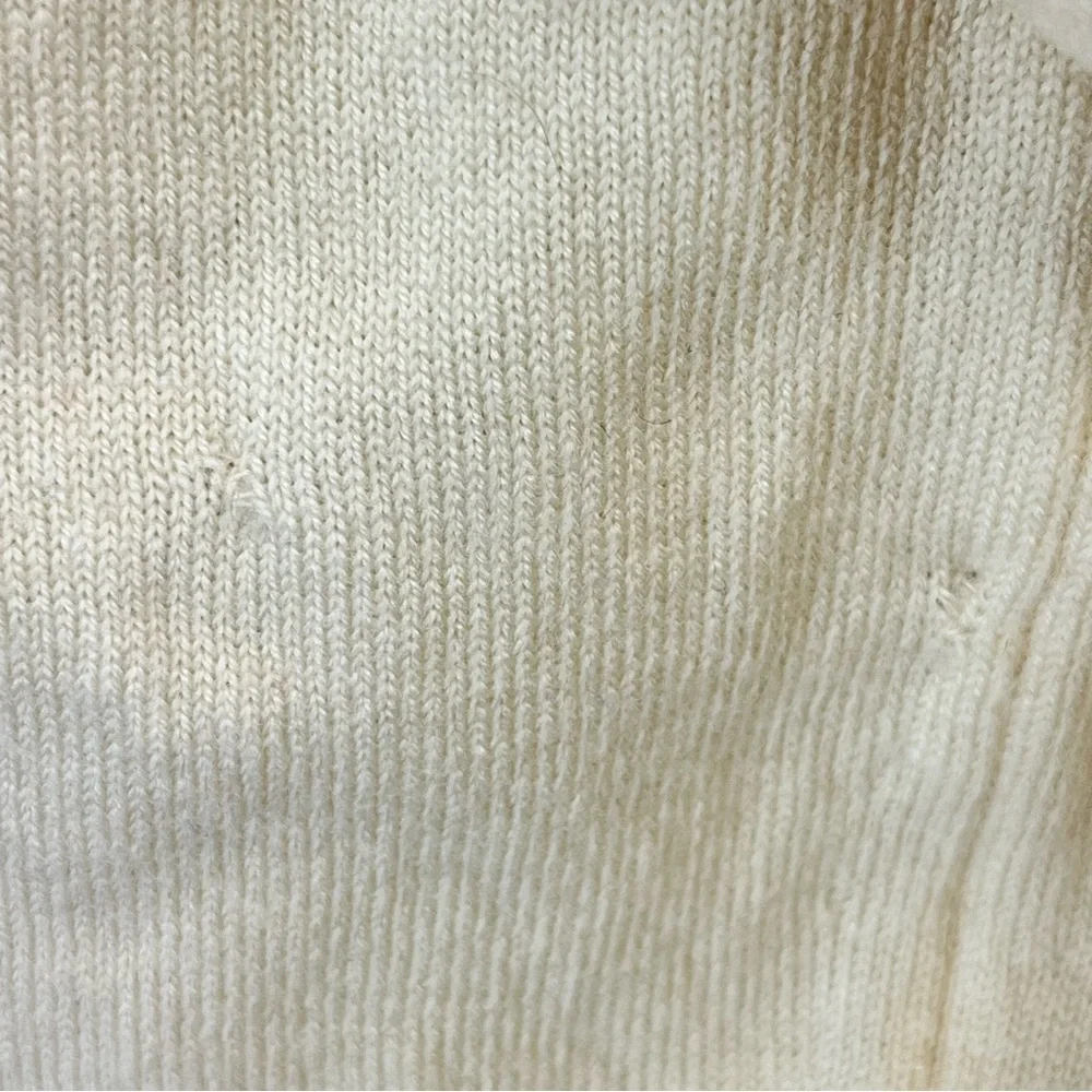 Burberrys Vintage Cropped Merino Wool Turtleneck Sweater Jumper Women M in Cream - Picture 7 of 7